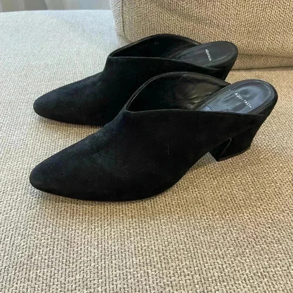 Aquatalia Olima Suede Waterproof Mules Black Size 8 - Picture 1 of 6